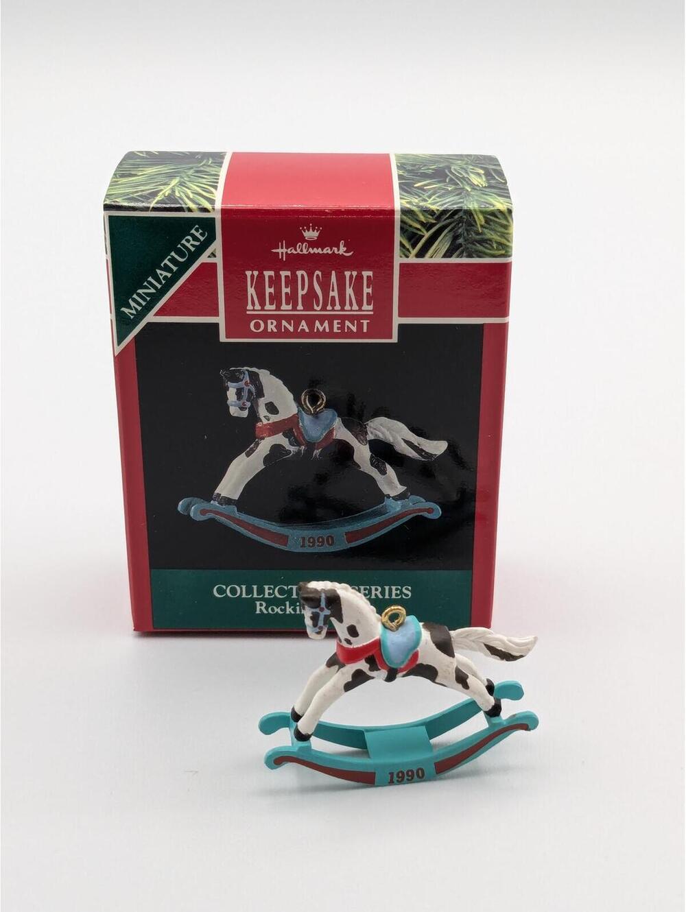 Hallmark Keepsake Rocking Horse Miniature Ornament 1990, 3rd in Series, New